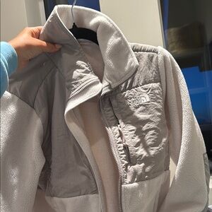 The North Face Gray and White Fleece Jacket